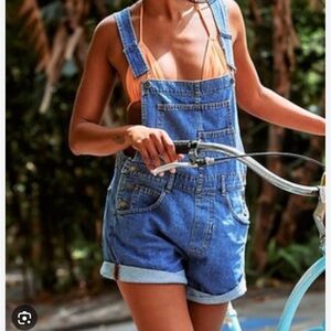 NWT Free People Ziggy Shortalls Denim Overalls